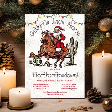 jingle horse santa holiday christmas hoedown party invitation