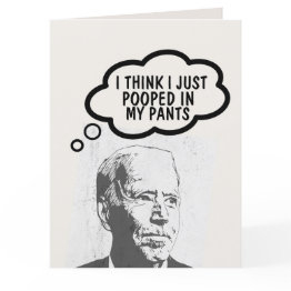 Small Joe Biden Funny Poop Birthday Invitations Front View