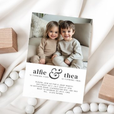 joint birthday invitation portrait