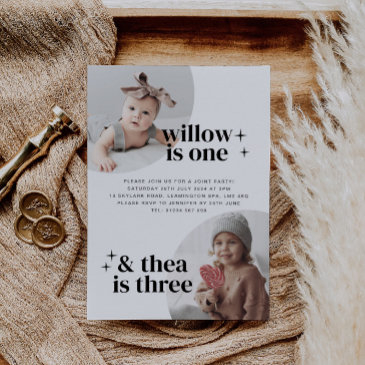 joint birthday invitation with arches