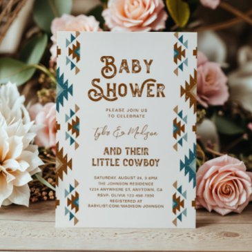 joint cowboy baby shower invitations