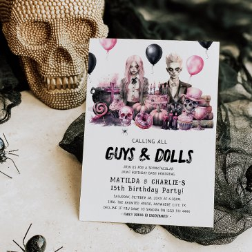 joint halloween spooktacular birthday bash invitation