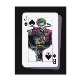 Small Joker And Batman Spade Playing Invitations Illustration Front View