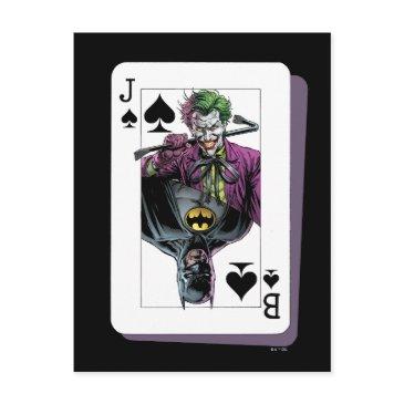 joker and batman spade playing invitations illustration