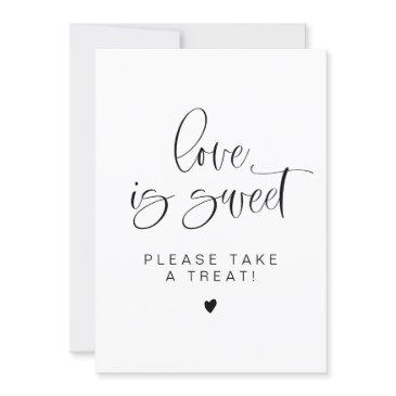 jolie minimalist love is sweet treat favor sign invitation