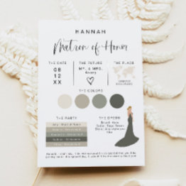 Small Jolie Modern Editable Bridesmaid Info Invitations Front View
