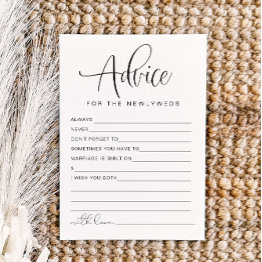 Small Jolie Modern Newlywed Advice And Wishes Game Invitations Front View