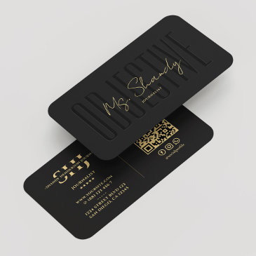 journalist monogram professional black gold modern business invitations
