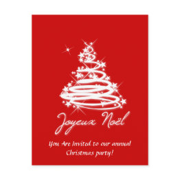 Small Joyeux Noël With Christmas Tree Invitation Front View