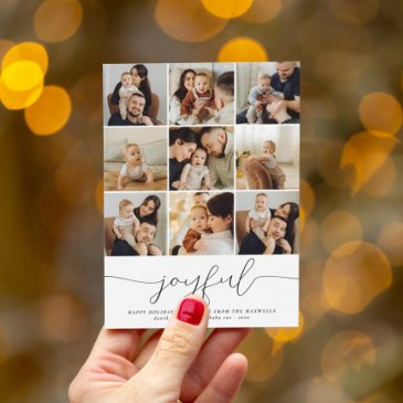 joyful minimalist christmas photo collage holiday