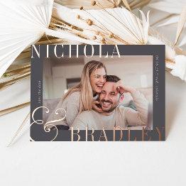 Small Joyful News | Photo Save The Date Foil Invitation Front View