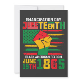 Small Juneteenth Emancipation Day Black American Freedom Invitation Front View