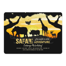 Small Jungle Safari Invitation Front View