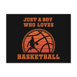 Small Just A Boy Who Loves Basketball Invitation Postinvitations Front View