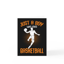 Small Just A Boy Who Loves Basketball Player Kids Boys Invitations Front View