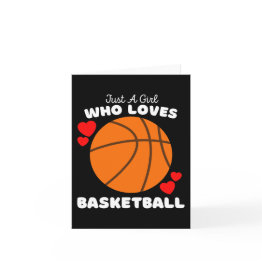 Small Just A Girl Who Loves Basketball - Cute Girls Bask Invitations Front View