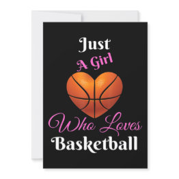 Small Just A Girl Who Loves Basketball Invitation Front View
