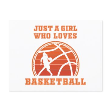 just a girl who loves basketball invitation postinvitations