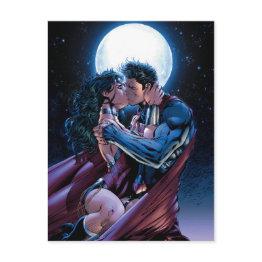 Small Justice League #12 Wonder Woman & Superman Kiss Postinvitations Front View