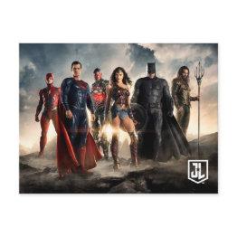 Small Justice League | Justice League On Battlefield Postinvitations Front View