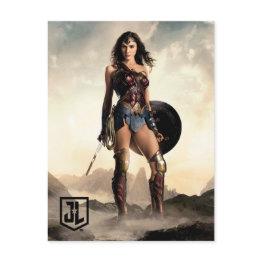 Small Justice League | Wonder Woman On Battlefield Postinvitations Front View