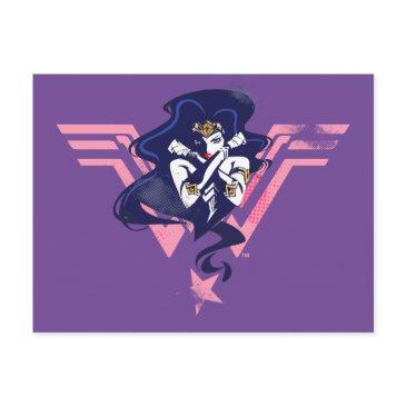 justice league | wonder woman & symbol pop art postinvitations