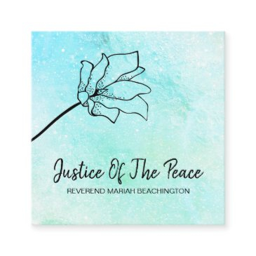 *~* justice of the peace  moon crater floral mint square business invitations