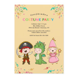 Small Juvenile Costume Party Invitations Front View