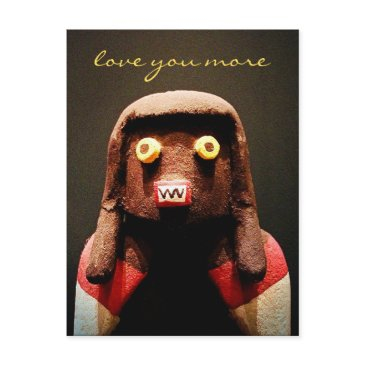 kachina doll face love you more script cute funny postinvitations