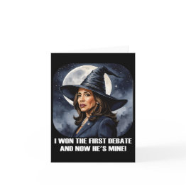 Small Kamala Harris Funny Debate Election 2024 Won Witch Invitations Front View