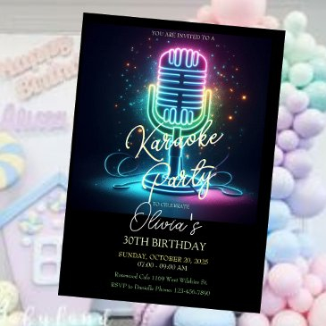 karaoke birthday party invitation