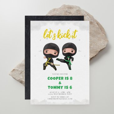 karate party joint ninja birthday invitation