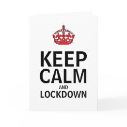 Small Keep Calm And Lockdown Greeting Invitations Front View