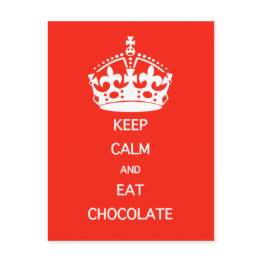 Small Keep Calm Eat Chocolate Postinvitations Front View
