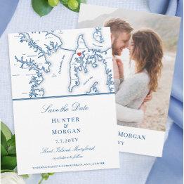 Small Kent Island Maryland Destination Wedding Photo Save The Date Front View