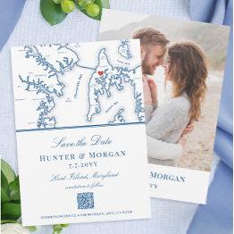 Small Kent Island Maryland Destination Wedding Qr Code Save The Date Front View