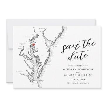 kent island maryland map wedding save the date