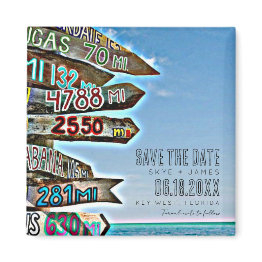 Small Key West Destination Wedding Save The Date Magnet Front View