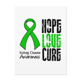 Small Kidney Disease Hope Love Cure Ribbon Postinvitations Front View
