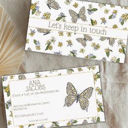 Small Kid's Butterfly Contact Calling Invitations Front View