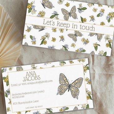 kid's butterfly contact calling invitations