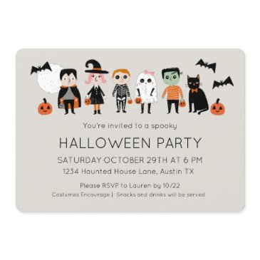 kids costume party halloween invitation
