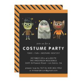 Small Kids Halloween Party Invitation Front View