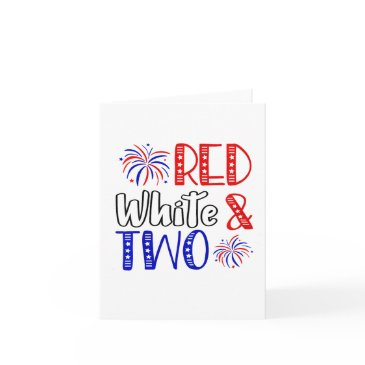 kids red white and two 2nd birthday 4th of july in invitations