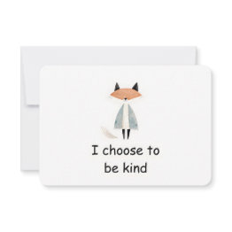 Small Kind Red Fox Woodland Animal Affirmation Invitations Front View