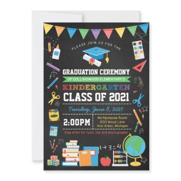kindergarten graduation ceremony chalkboard invitation