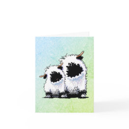Small Kiniart Valais Blacknose Sheep Invitations Front View