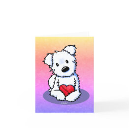 Small Kiniart Westie Mended Heart Sympathy Invitations Front View