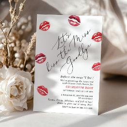 Small Kiss The Miss Goodbye Bachelorette Party Invitation Front View