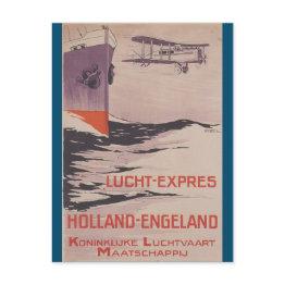Small Klm Lucht-express Postinvitations Front View